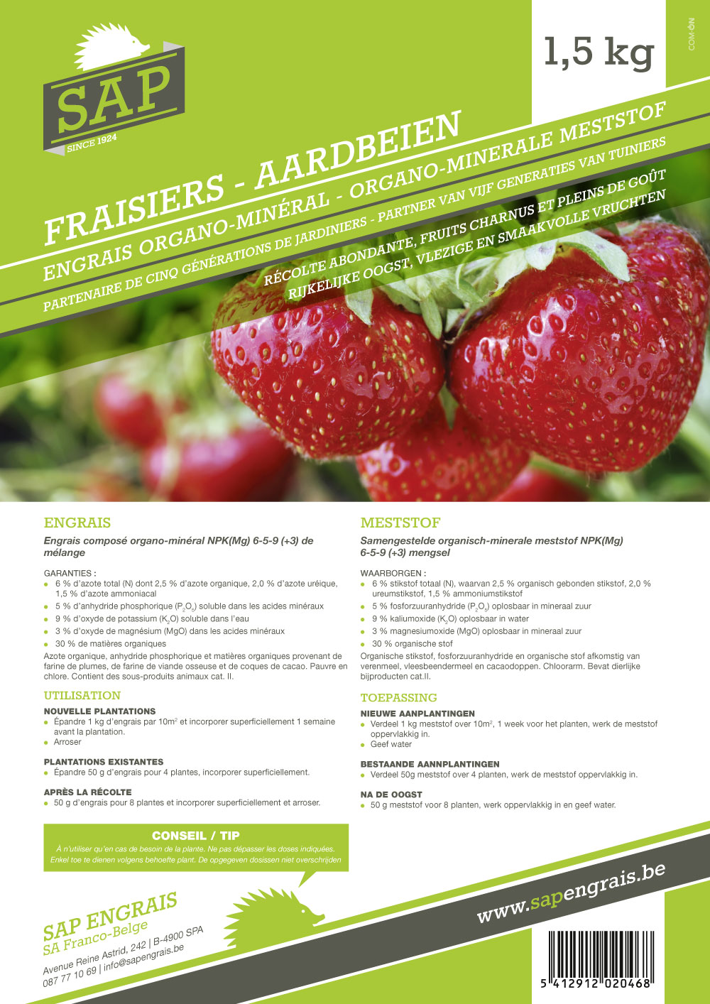 Engrais Sap Fraisiers 1Kg