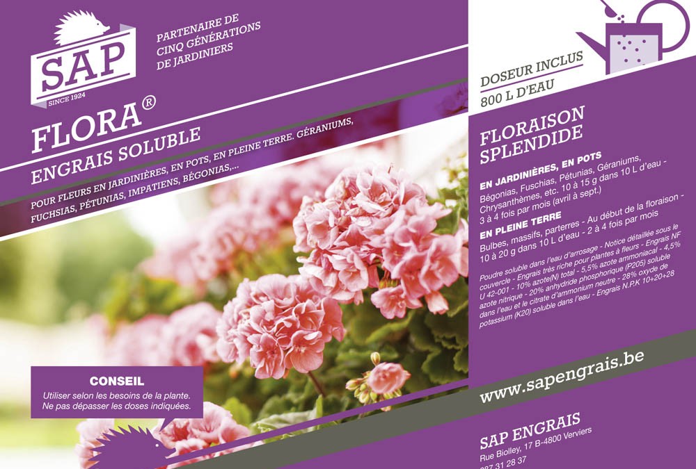 engrais soluble SAP Flora pot